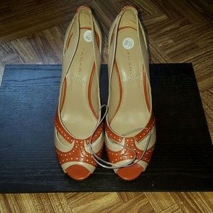 Cream and Firesky Contrast Heels by Tahari